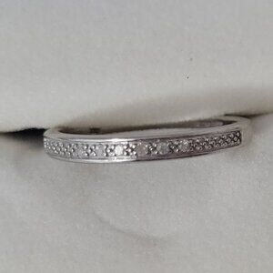 Keepsake Diamond Wedding Band White Gold 10k